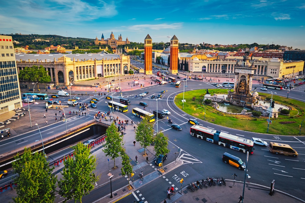 Kongresssaal auf der Plaça Espanya in Barcelona