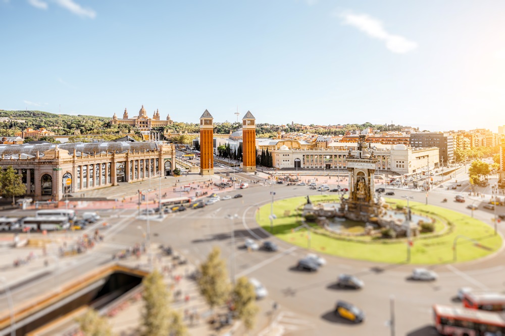 Barcelona convention center at plaza espanya